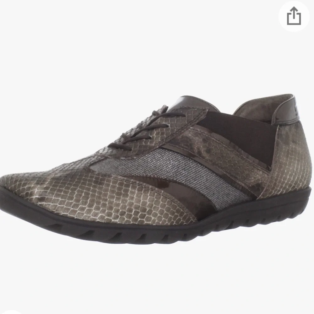Sesto Meucci Brown Leather Snakeskin Jaxine Comfort Fashion Sneakers Sz 7.5